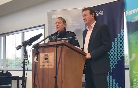 HORO - Bledisloe - Manawatu area commander Sarah Stewart and mayor Bernie Wanden