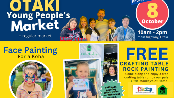 Otaki, Young People's Market - Sunday 8 October.