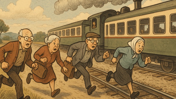 SENIORS - Keith seniors run for the train